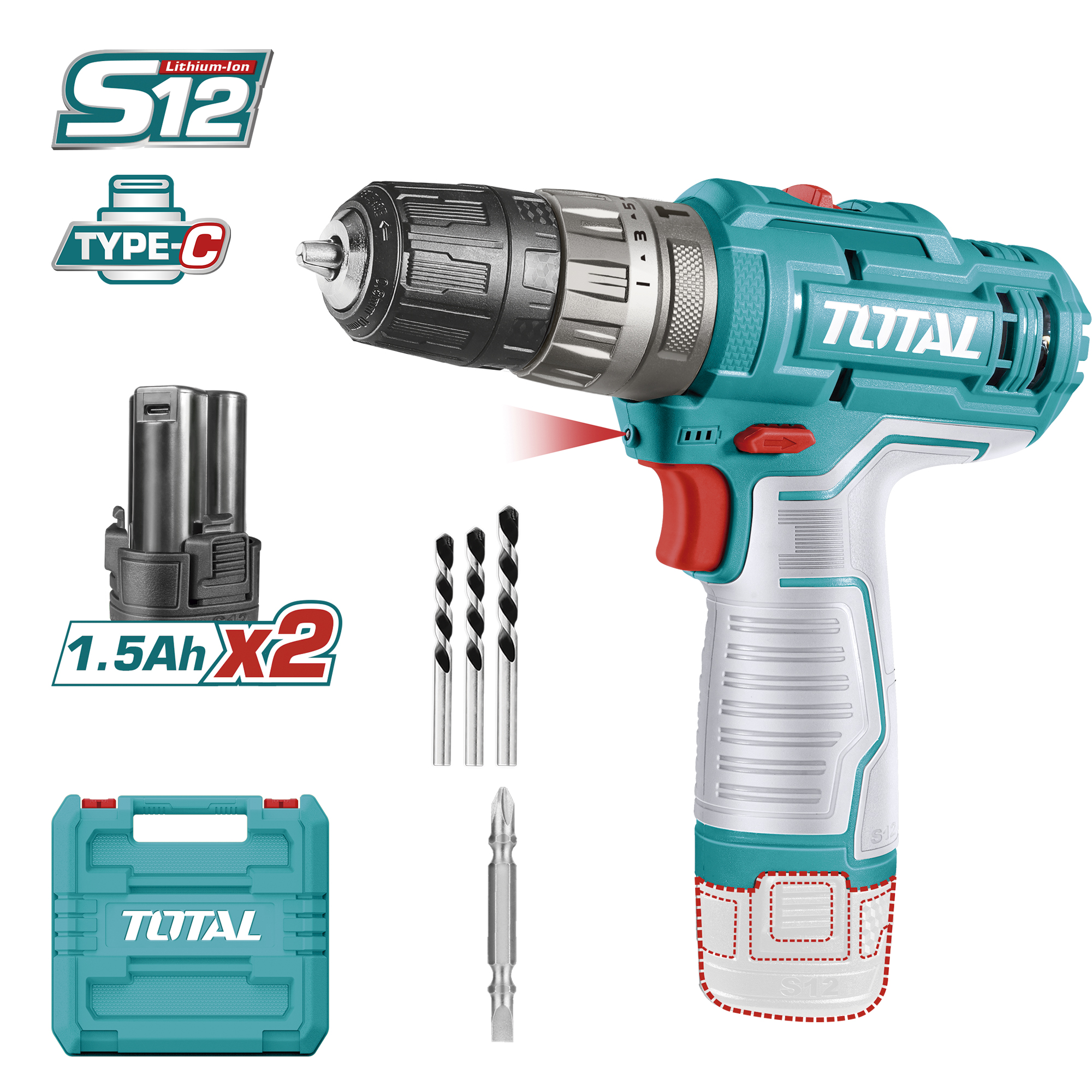 Taladro combinado a batería TIDLI12202 | 12 V