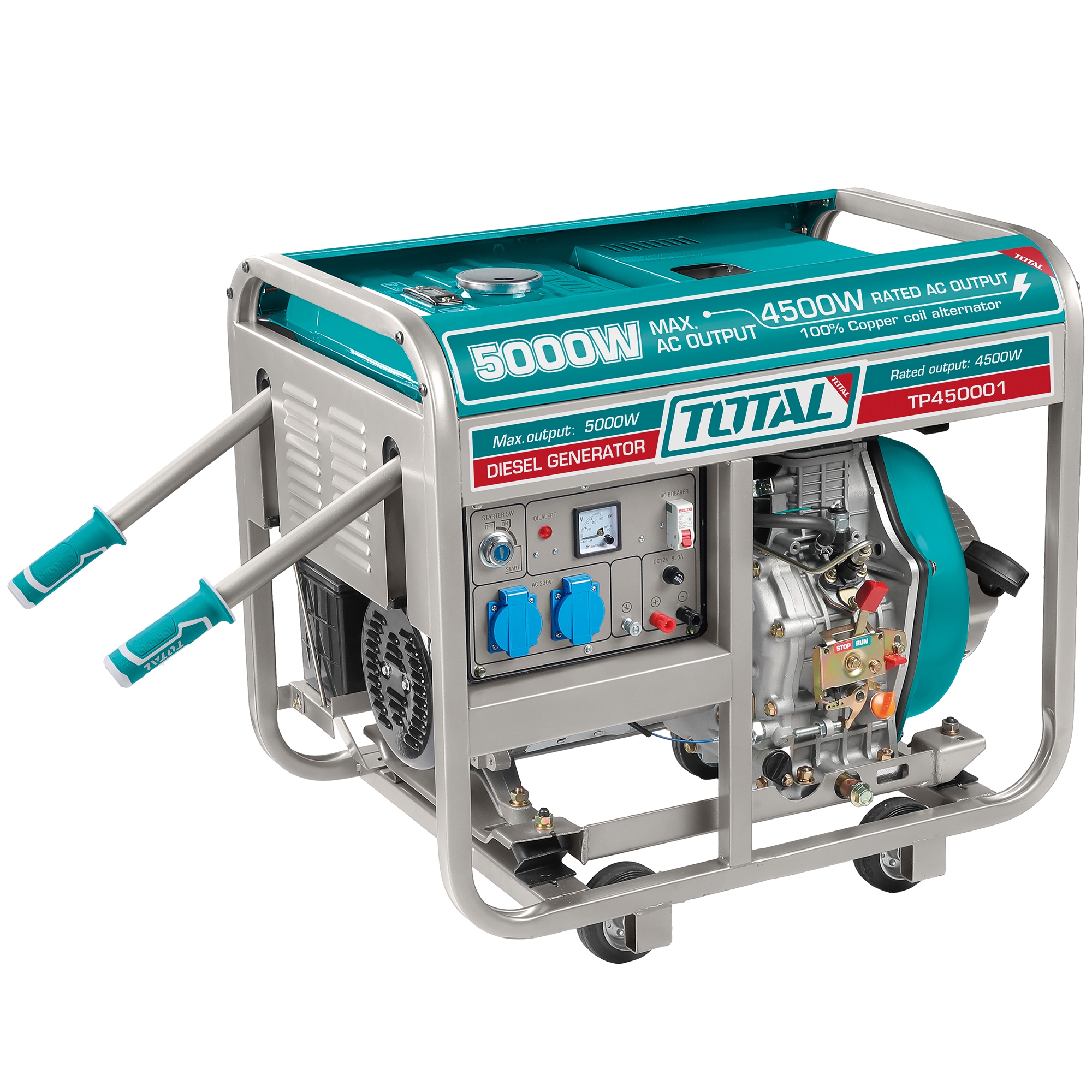 GENERADOR portátil diésel abierto 5.0 kW - Monofásico TP450001 | 5.0 kW