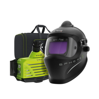 Pack: sphereX 2.5 pure air (e3000X) máscara de soldadura PAPR negro + e3000X PAPR
