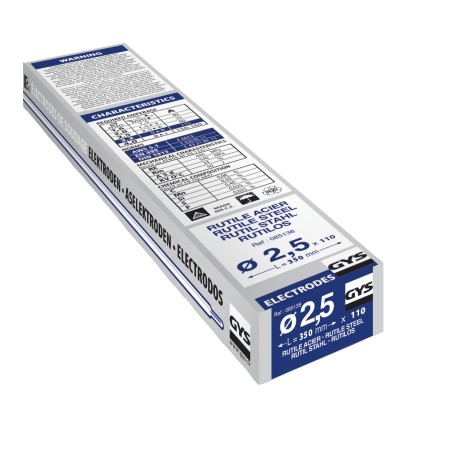 11 electrodos rutilo para soldadura de acero Ø 2,5 mm GYS