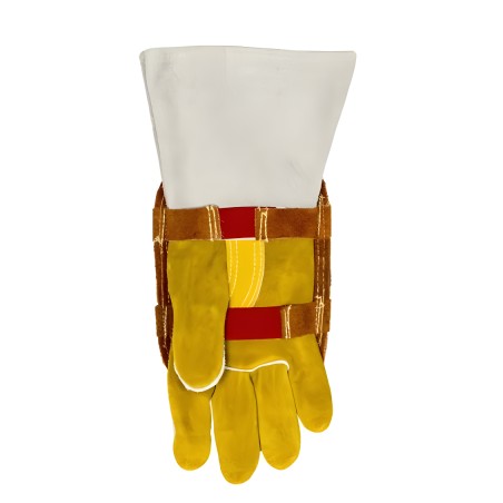 Escudo de protección de mano aluminizado con dorso en cuero Weldas