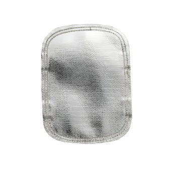 Aluminized hand protection shield with leather back Weldas
