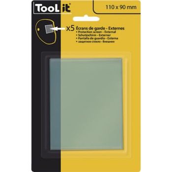 5 pantallas de protección 110 x 90 mm externas para careta GYS