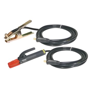 Kit portaelectrodo 400 A + pinza de masa y cables 4 m 50 mm² conector 13 mm