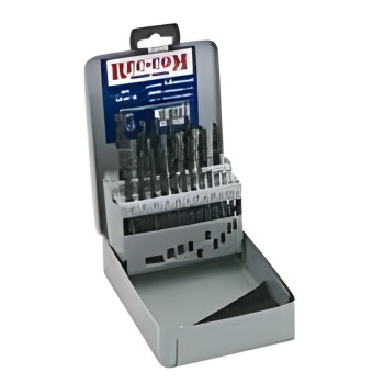 Estuche de 19 brocas para metales HSS laminadas Ø 1 a 10 mm