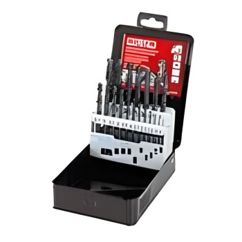 Estuche de 19 brocas para metal HSS rectificadas Ø 1 a 10 mm