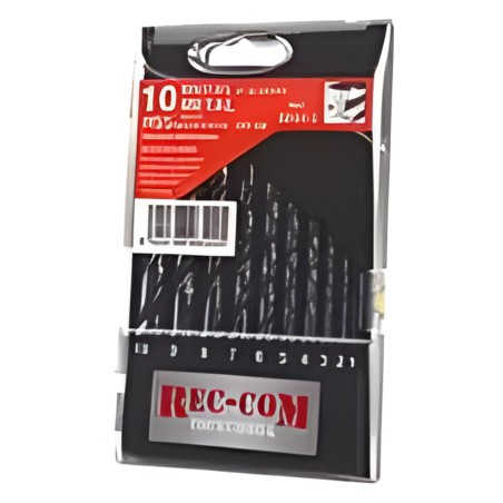 Estuche de 10 brocas para metal HSS rectificadas Ø 1 a 10 mm