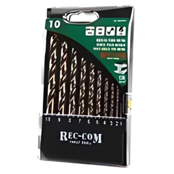 Estuche de 10 brocas para metal HSS cobalto 5% Ø 1 a 10 mm