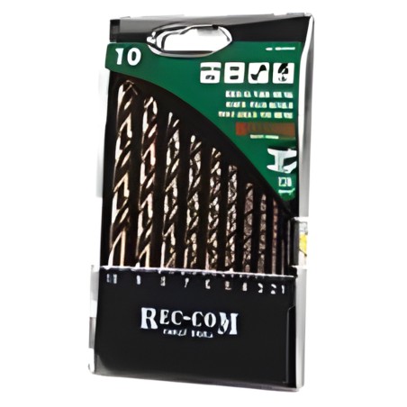 Estuche de 10 brocas para metal HSS cobalto 5% Ø 1 a 10 mm
