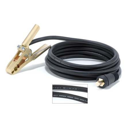 Pinza de masa OMEGA 4 en latón + cable 35 mm² longitud 4 m