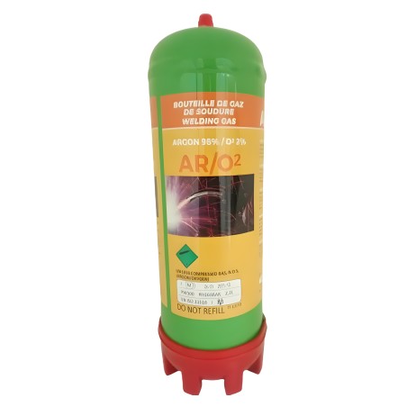 Botella desechable de gas Argón + O² para soldadura de inoxidable