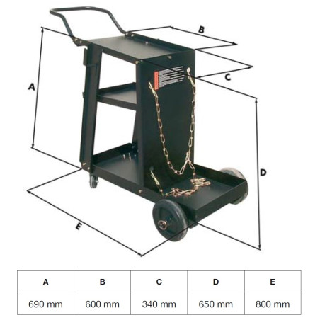 Carrito para equipo de soldadura TIG - MIG MMA