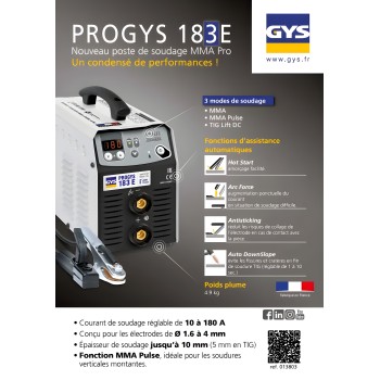 Equipo de soldadura MMA Inverter PROGYS 183 E