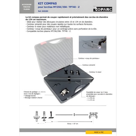 Kit compás para cortadora de plasma Gys