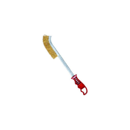 Welding brush with crimped steel wire for steel brushing