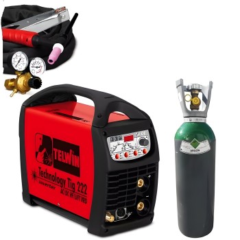 PACK: Equipo de soldar Telwin Dual 222 + kit TIG + Gas