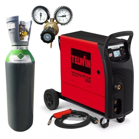 PACK: Equipo de soldar Telwin Dual 225 + Regulador + Gas