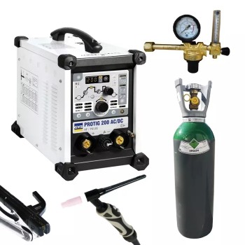 PACK: Equipo de soldadura GYS PROTIG 200 AC DCHF + antorcha 4m + Regulador + Gas