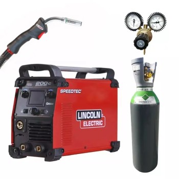 PACK: Equipo de soldadura LINCOLN 200C + Antorcha 3 m + Regulador + Gas