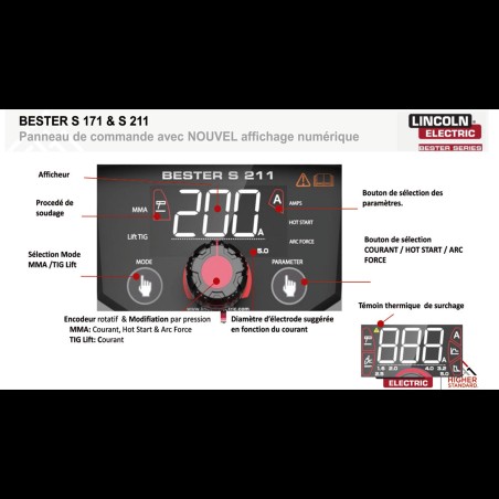 LINCOLN - B18268-1 Equipo de soldar inverter Bester S211
