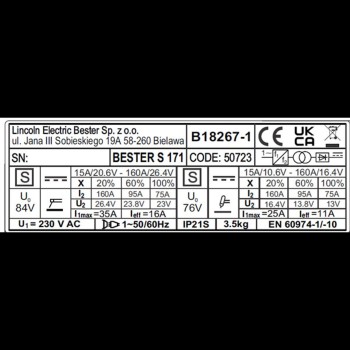 LINCOLN - PACK Equipo de soldar inverter Bester S171