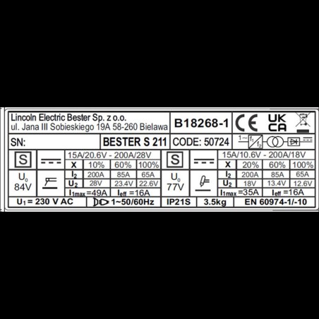 LINCOLN - PACK 1 Equipo de soldar inverter Bester S211