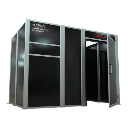 Cabina de soldadura láser clase 4 - 3x2m con puerta de bisagra