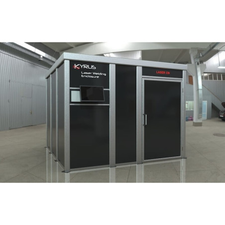 Cabina de soldadura láser clase 4 - 3x3m con puerta de bisagra
