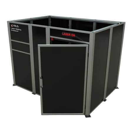 Cabina de soldadura láser clase 4 - 3x3m con puerta de bisagra