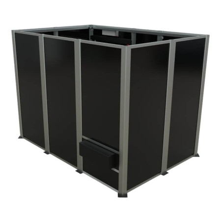 Cabina de soldadura láser clase 4 - 3x3m con puerta de bisagra