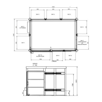 Cabina de soldadura láser clase 4 - 3x2m con puerta corredera