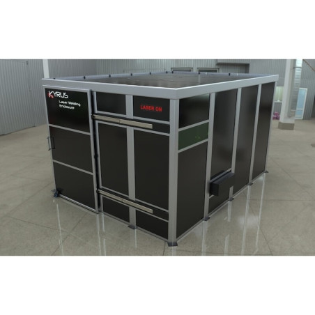 Cabina de soldadura láser clase 4 - 3x3m con puerta corredera
