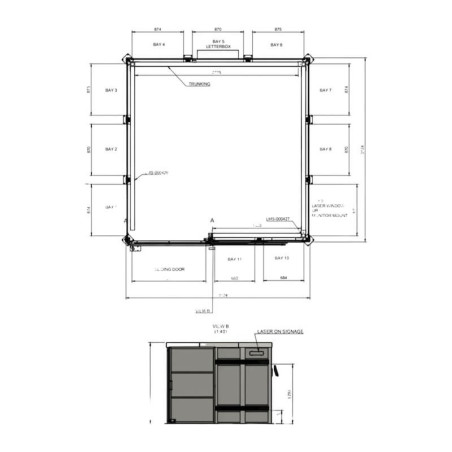 Cabina de soldadura láser clase 4 - 3x3m con puerta corredera