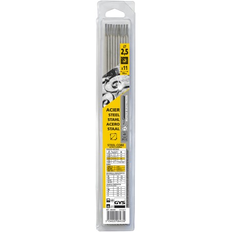 Pack de 11 electrodos ACERO rutiles Ø 2,5 mm GYS