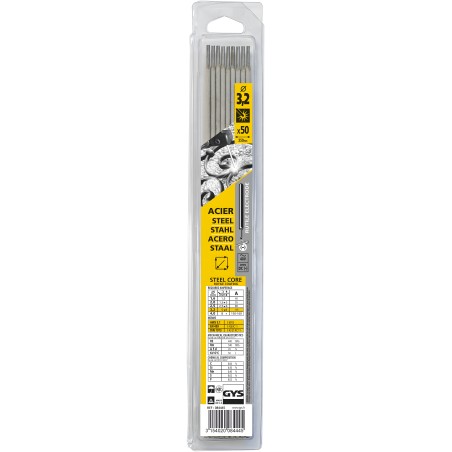 Pack de 50 electrodos ACERO rutiles Ø 3,2 mm GYS
