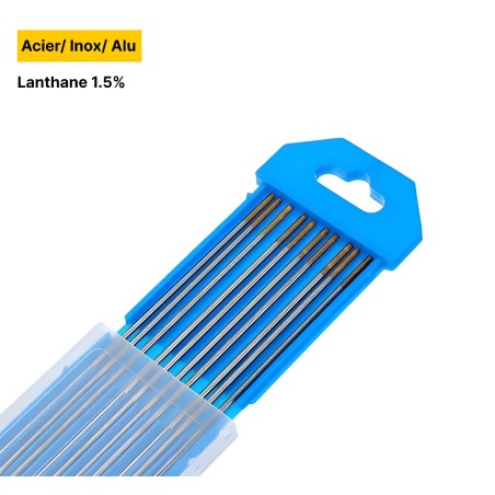Electrodos de tungsteno lantano 1,5% (Oro) - Ø2,4x150 mm (x10)