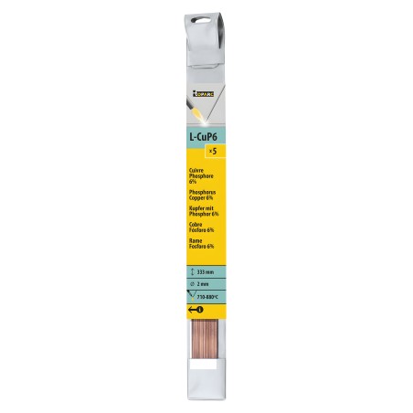 5 varillas de cobre fósforo 6% Ø2.0 (L.333mm)