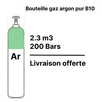 Botella gas de soldadura Argón Puro - B10 - 2,2m³