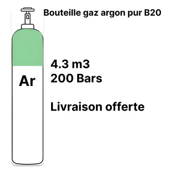 Botella gas de soldadura Argón Puro - B20 - 4,3m³
