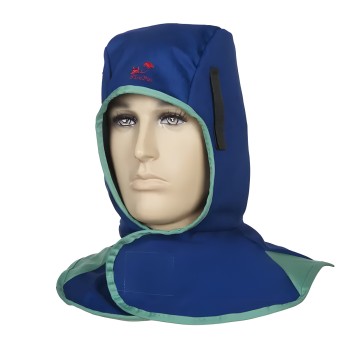 Cagoule de soldadura azul, ignífugo