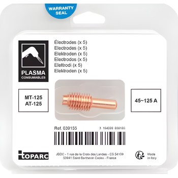 5 electrodos 45/125 A para antorcha de plasma MT-125 / AT-125