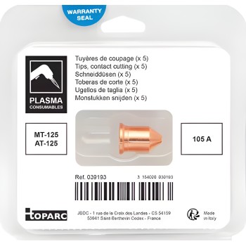 5 boquillas de corte 105 A para antorcha de plasma MT-125 / AT-125