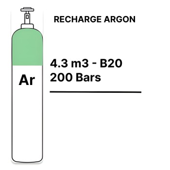 Recarga botella Gas Argón Puro - B20 - 4,3m³