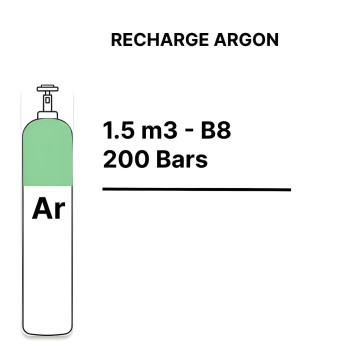 Recarga botella Gas Argón Puro - B8 - 1,5m³