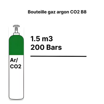 Recarga botella Gas Argón CO2 - B8 - 1,5m³