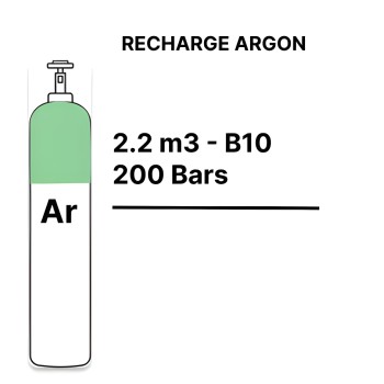 Recarga botella Gas Argón Puro - B10 - 2,2m³