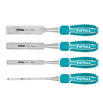 Juego de 4 escoplos para madera THT41K0401 | 140 mm | Cromo-vanadio (Cr-V)