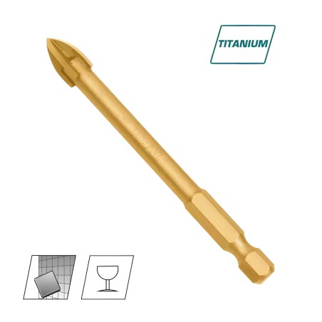 Broca para pared de porcelana TACG2 | 4 x 74 mm