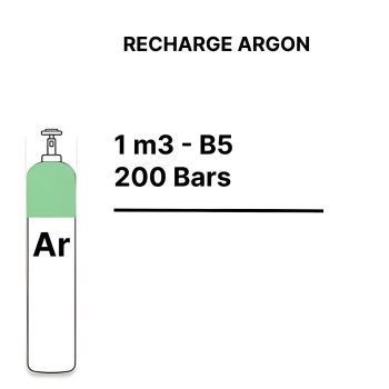 Recarga de botella de gas Argón Puro - B5 - 1m³