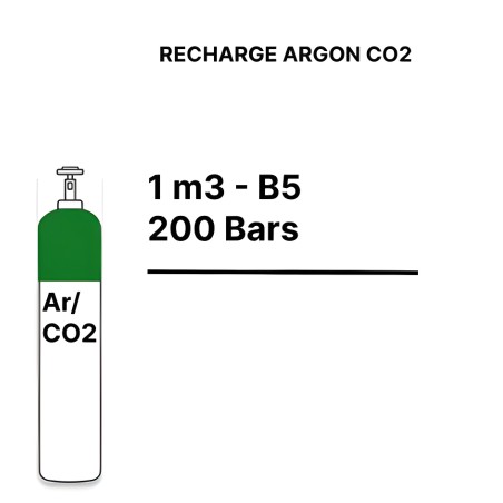 Recarga de botella de gas Argón CO2 - B5 - 1m³